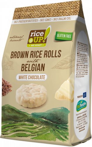 Rice Up snack puffasztott rizs korongok fehércsokis 50 g