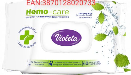 Violeta nedves toalett papír hemocare aranyeres tünetek kezelésének kiegészítésére 60 db